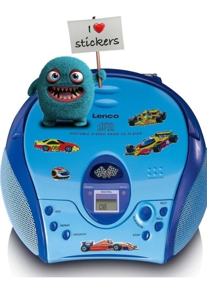 SCD-24BU Kids - CD Çalarlı Taşınabilir Stereo Fm Radyo - Mavi