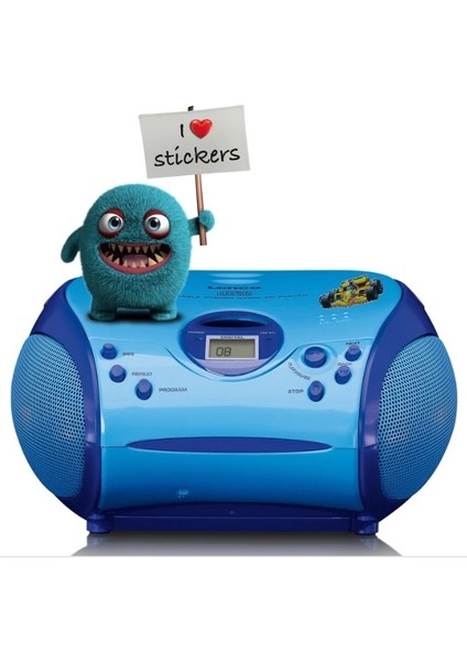 SCD-24BU Kids - CD Çalarlı Taşınabilir Stereo Fm Radyo - Mavi