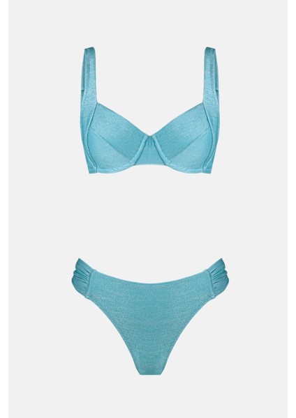 4528 Mint Simli Kapsız Bikini Takımı fırsatları