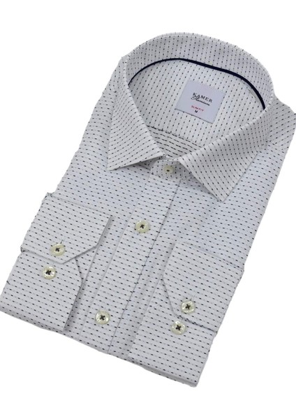 Erkek Puantiyeli Slim Fitt Uzun Kol Gömlek 2403 BGL-ST04376
