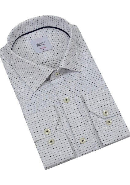 Erkek Puantiyeli Slim Fitt Uzun Kol Gömlek 2403 BGL-ST04376 fiyatları