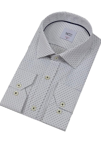 Erkek Puantiyeli Slim Fitt Uzun Kol Gömlek 2403 BGL-ST04376 modelleri