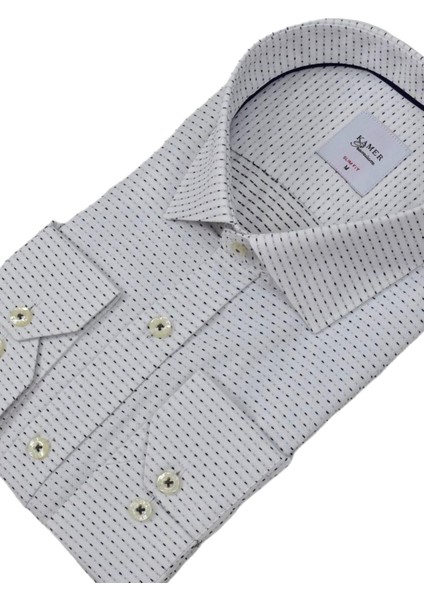 Erkek Puantiyeli Slim Fitt Uzun Kol Gömlek 2403 BGL-ST04376 fırsatları
