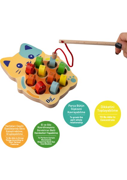 Balık Tutma Oyunu Eğlenceli Montessori Oyuncak Motor Gelişimi