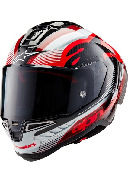 Supertech R10 Carbon Team Spor Motosiklet Kaskı Siyah Kırmızı Beyaz