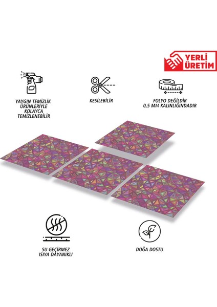 Kendinden Yapışkanlı Geometrik Kuşak Desenli Pvc Karo 30X30 cm (33 Adet) 3 M²