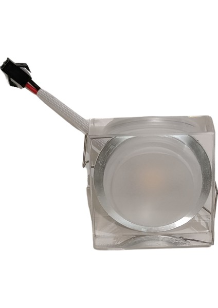 12v buton tip led aydınlatma – şeffaf buzlu pleksi, 4000k, 4.5 cm gömme spot