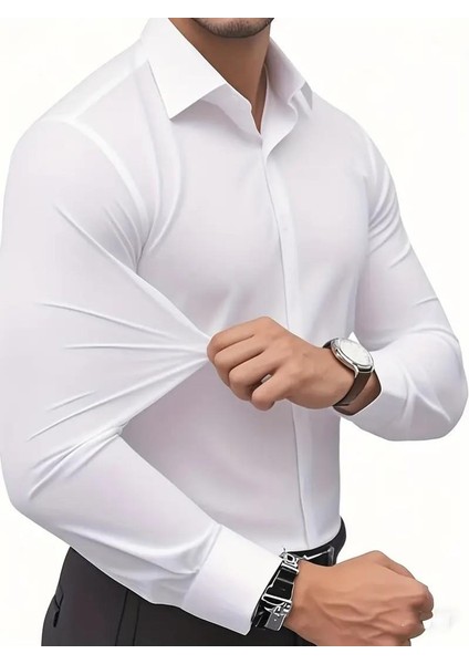 Erkek Slim Fitt Uzun Kol Likralı Gömlek 2392 BGL-ST04380