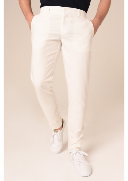 Erkek Chino Beyaz Pantolon Slim Fit | Agustini fırsatları