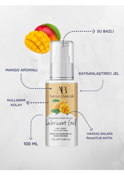 Mango Aromalı Su Bazlı Jel 100ML Q Reflective 6'lı Kondom Set