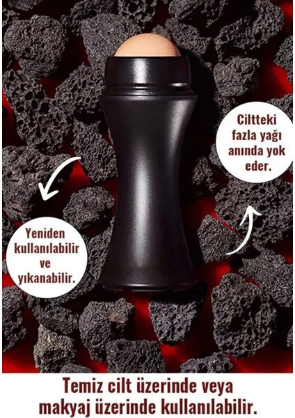 Volkanik Yüz Taşı + Makyaj Fırçası NO:965 | Cilt Yağı Emilimi & Pürüzsüz Makyaj Seti