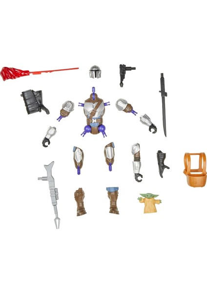 Star Wars Mixmashers Deluxe Figür Seti – The Mandalorian & Grogu | 15 cm Değiştirilebilir Parçalı Oyuncak