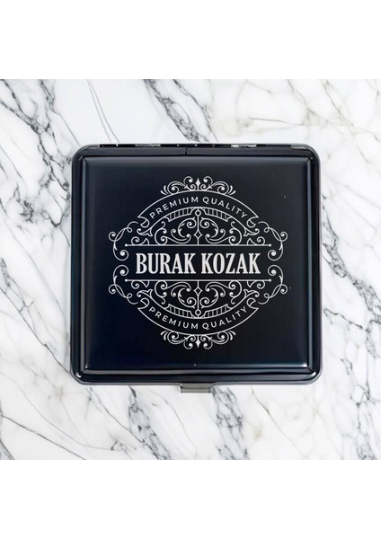 Elit Tasarım Isimli Şık Siyah Sigara Tabakası