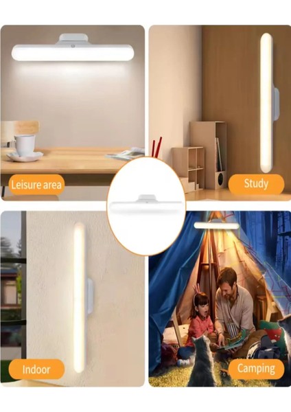 USB Şarjlı Mıknatıslı Kablosuz Mutfak Tezgah Altı Dolap Içi Kabin LED Aydınlatma Lambas 3 Renk indirimleri