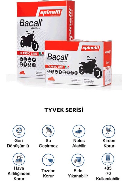 Tyvek Motosiklet Brandası (B) Gümüş modelleri