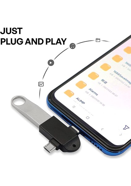 6549 Micro USB Type-C 3 In 1 Dönüştürücü Çevirici Adaptör Otg USB 3.0 Girişli Type-C - Micro USB Dönüştürücü Aparat