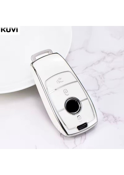 Mercedes Cle Beyaz-Silver Anahtar Kılıfı