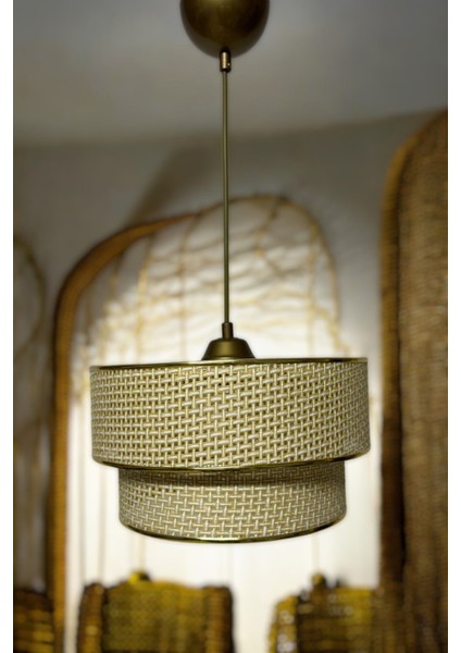 Rattan Model Ikili Sarkıt Avize Oturma Odası Mutfak Banyo Antre