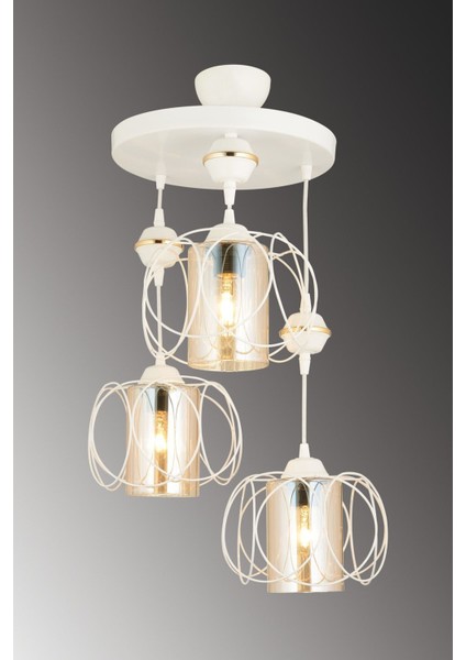 Güneş Sarkıt 3'lü Beyaz Modern Aşağı Bakan Avize modelleri