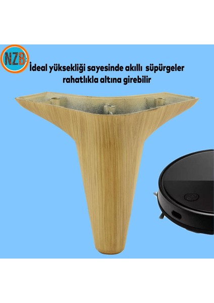 Mobilya Kanepe Koltuk Tv Ünitesi Baza Ayağı Ayakları 12 cm Açık Kahverengi 4 Adet fırsatları