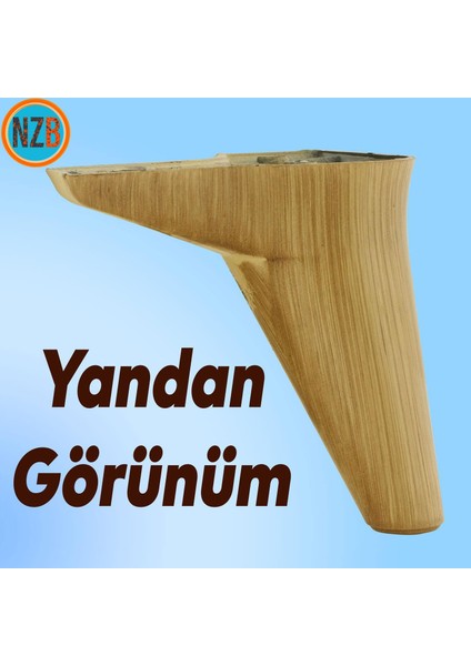 Mobilya Kanepe Koltuk Tv Ünitesi Baza Ayağı Ayakları 12 cm Açık Kahverengi 4 Adet indirimleri