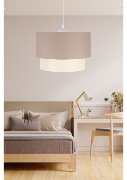 Artgift Pasta Tekli Sarkıt Avize Kahve Kumaş Yatak Odası Salon Oturma Odası Hol Aydınlatma