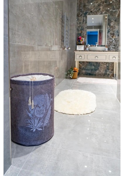 Keçe Torbalı Sepet 50*35*35 Gri