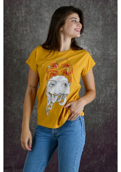 Eyes Kadın Baskılı T-Shirt
