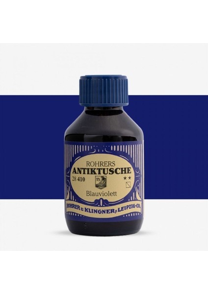 Rohrer &klingner Antik Mürekkep 28-Modern Sanatçılar Için Profesyonel Mürekkep 100ML 410-BLAUVIOLETT