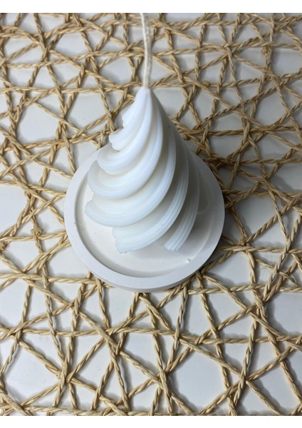 Vanilya Kokulu Spiral Dekoratif Beyaz Soya Mumu fırsatları