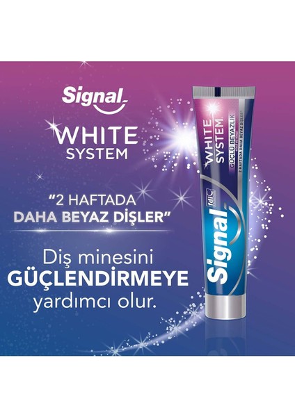 White System Diş Macunu Güçlü Beyazlık Güçlü Diş Minesi 75 Mlx4