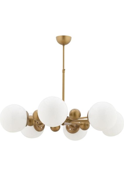 Istanbul Avize Nairobi 6'lı Eskitme Kasa Beyaz Glop Camlı Avize modelleri