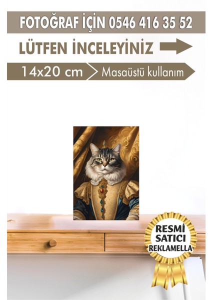 No:40 Kişiye Özel Tasarım Evcil Hayvan Tablosu Patili Hediyelik Kraliyet Kıyafetli Portresi