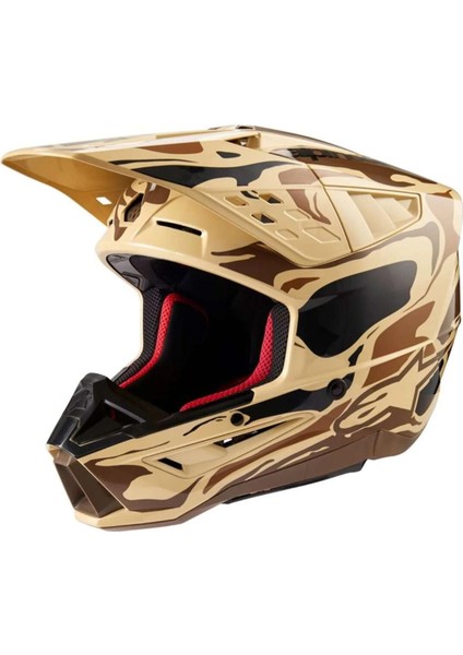 S-M5 Mineral Off-Road Motosiklet Kaskı Kahverengi Siyah