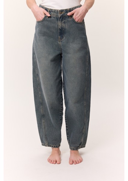 Bol Baggy Fıt Jean Gri Mavi indirimleri