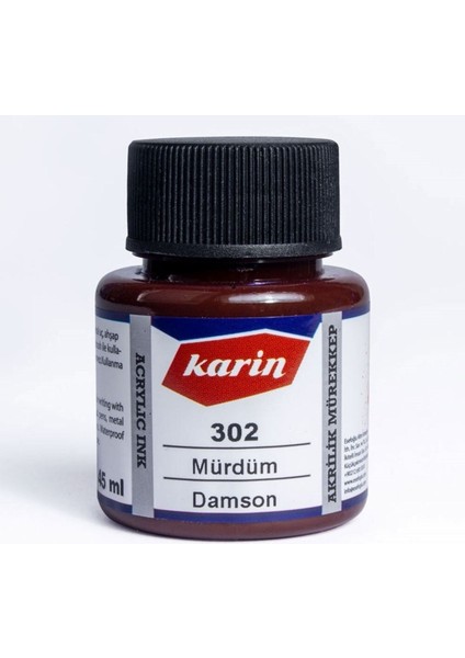 Hat Mürekkebi-Kaligrafi Mürekkebi-Akrilik Mürekkep Mürdüm 302-45ML