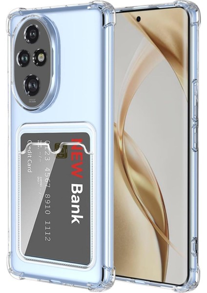 Honor 200 Pro Uyumlu Kılıf Kamera Koruma ve Köşe Korumalı Kartlıklı Cüzdanlı Darbe Emici Kapak