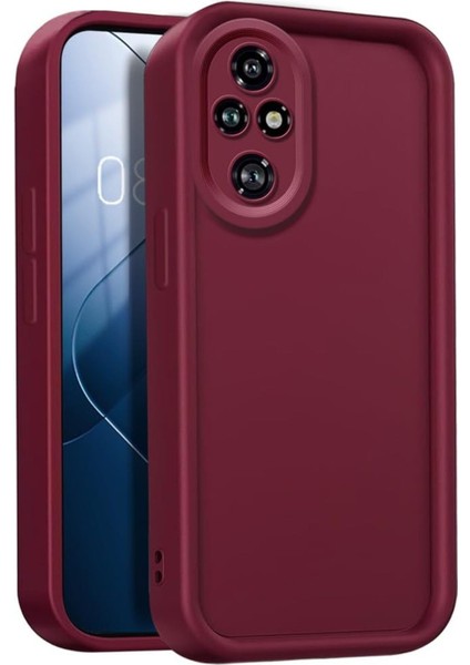 Honor 200 Pro Uyumlu Kılıf Kamera Korumalı Yumuşak Dokulu Darbe Emici Bordo Silikon Kapak