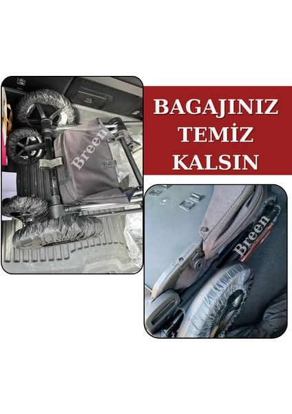 Siyah Bebek Arabası Tekerleği Koruma Kılıfı, Su ve Toz Geçirmez, Yer Kaplamaz, Türkiye'de Üretilmiştir. indirimleri