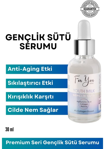 Gençlik Sütü Serumu - Anti-Aging, Yaşlanma Karşıtı (Retinol-Collagen-Hyaluronic Acid) Yüz Serumu