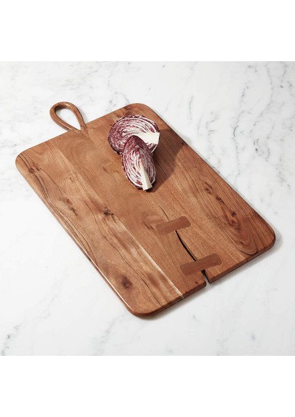 Büyük Akasya Tahtası, El Yapımı, Şeffaf Lake Kaplama ve Kelebek Detayı