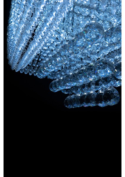 Modern Tasarım 60 x 40 cm / 6 Duylu Lüx Model Kristal Taşlı Avize