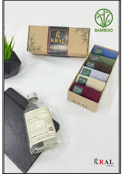 Erkek Çorap 6 Çift Dikişsiz Yazlık Bambu Kısa Patik Set (Hediye Kutulu)