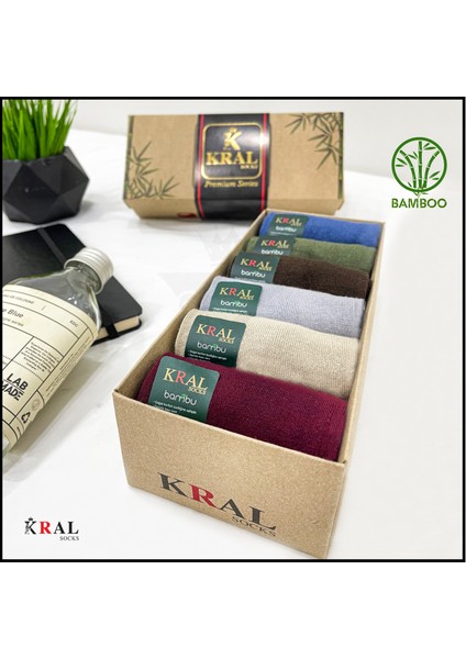 Erkek Çorap 6 Çift Dikişsiz Yazlık Bambu Kısa Patik Set (Hediye Kutulu)