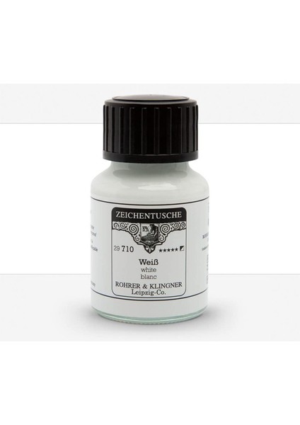 Rohrer&klingner Kaligrafi Mürekkebi Zeichentusche 29-Airbrush-Fırça-Divit-Sulu Boya 50ML-710-WHITE