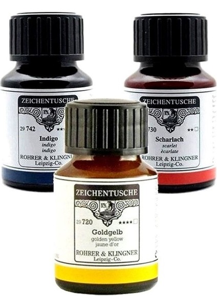 Rohrer&klingner Kaligrafi Mürekkebi Zeichentusche 29-Airbrush-Fırça-Divit-Sulu Boya 50ML-710-WHITE