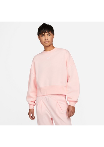 Sportswear Collection Essentials Kadın Pembe Yuvarlak Yaka Sweatshirt
