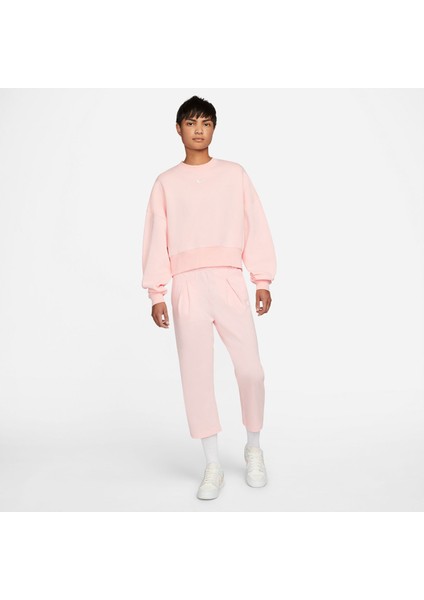 Sportswear Collection Essentials Kadın Pembe Yuvarlak Yaka Sweatshirt