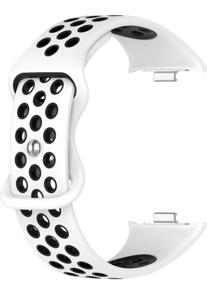 Xiaomi Redmi Watch 8 Pro Uyumlu Kordon Delikli Silikon Beyaz Siyah