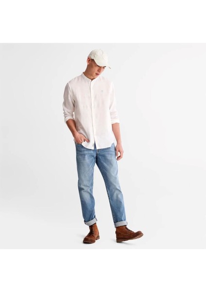 Linen korean collar shirt